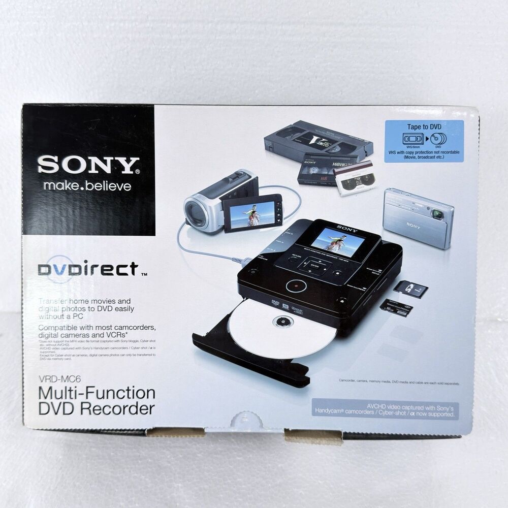 NEW Sony VRD-MC6 DVDirect Multi-Function DVD Recorder Tape To DVD Made in Japan